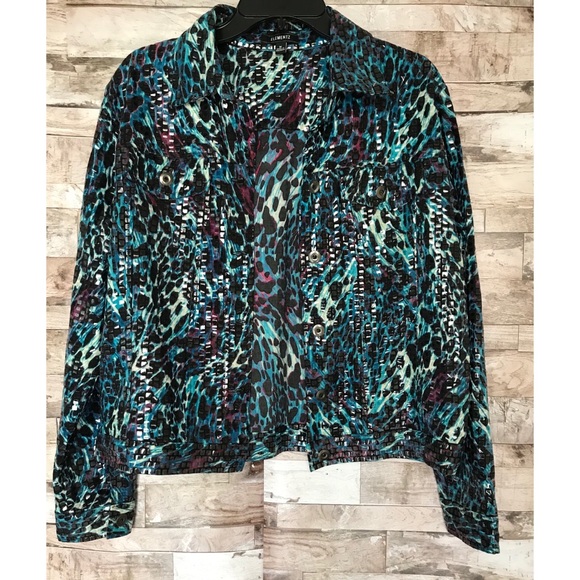 Elementz Jackets & Blazers - Elementz Tile Mosaic Print Jacket Sz. M
